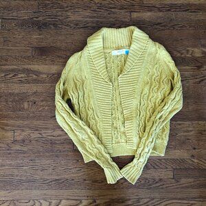 Sparrow Yellow Knit Cropped Sweater
